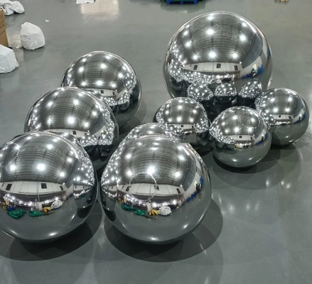 Grandi sfere di cammelone luccicante specchio pallone argento PVC palla di Natale gonfiabile per decorazioni di festival