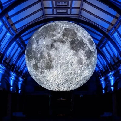 Decorazione pubblicitaria gigante modello di luna gonfiabile grande pallone lunare gonfiabile con luce a led