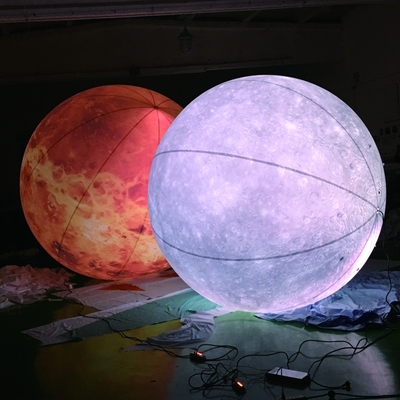 Lampeggiante gonfiabile Elio impermeabile LED luce luna pianeta palloncino con bastoncini per le decorazioni di festa di Natale evento