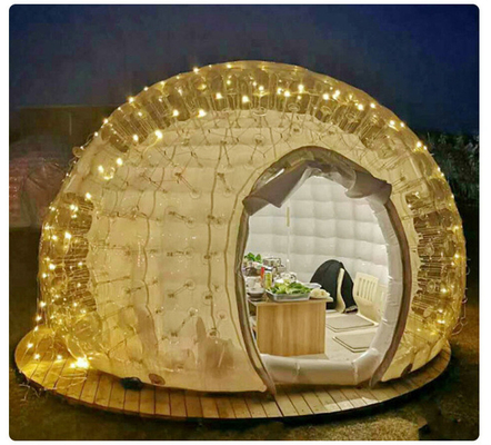 Tenda a bolla a cupola trasparente Pallone gonfiabile Casa Bambini Palloni di festa Casa divertente Gigante Igloo a cristallo trasparente gonfiabile