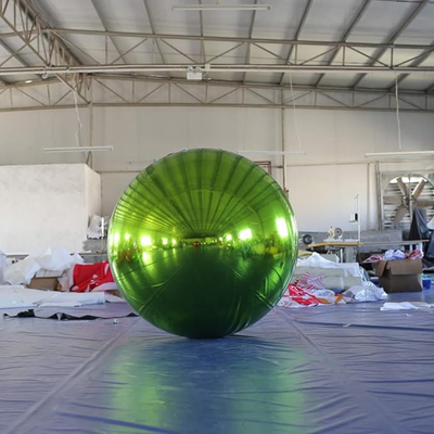 Pubblicità per le feste Decorazione di Natale Riflettente Gigante Argento PVC sfera a specchio gonfiabile