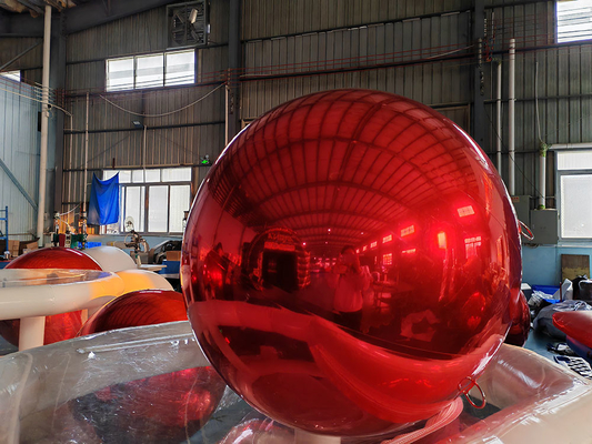 Pubblicità per le feste Decorazione di Natale Riflettente Gigante Argento PVC sfera a specchio gonfiabile