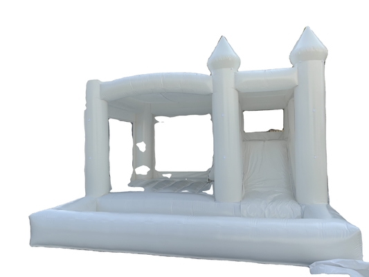 Bambino salto casa salto combo decorazione di matrimonio buttafuori bianco gonfiabile scivolo castello salta