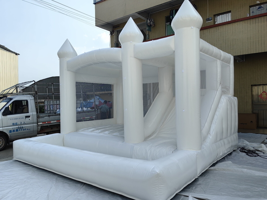 Bambino salto casa salto combo decorazione di matrimonio buttafuori bianco gonfiabile scivolo castello salta