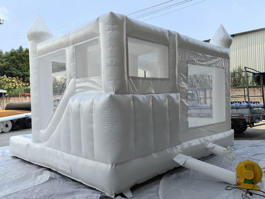 Noleggio di partito commerciale White Bouncer Jumper Luna gonfiabile Salto salto Casa di rimbalzo White Bouncy Castle