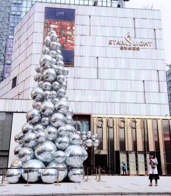 Decorazione natalizia gonfiabile personalizzata grande palla specchio di vetro appesa palle specchio di Natale