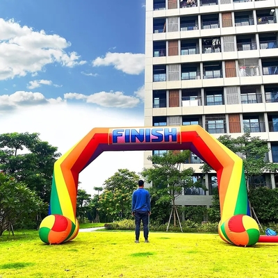 Fabbrica all'ingrosso Logo personalizzato Marchio Five Sides Arco gonfiabile Arco gonfiabile arcobaleno economico per eventi