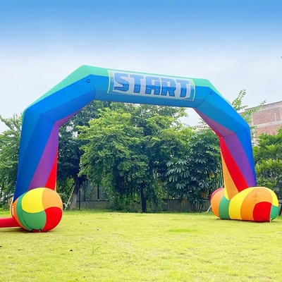 Fabbrica all'ingrosso Logo personalizzato Marchio Five Sides Arco gonfiabile Arco gonfiabile arcobaleno economico per eventi