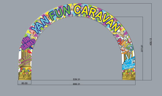 Fabbrica Tianyili prezzo all'ingrosso materiale PVC approvato CE soffiatore taglia logo personalizzato arco gonfiabile
