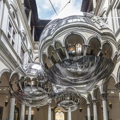 PVC sfera sfollabile sfera di specchio palla galleggiante discoteca di vacanza d'argento