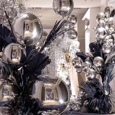 PVC sfera sfollabile sfera di specchio palla galleggiante discoteca di vacanza d'argento