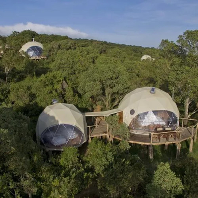 luxe bianca all'aperto impermeabile campeggio hotel safari tenda cupola per resort