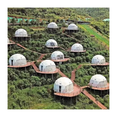 Nuovo design all'aperto lusso campeggio PVC soggiorno glamping cupola resort tenda hotel