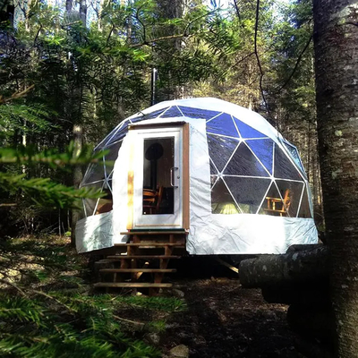Luxury all'aperto 8m di diametro tetto impermeabile safari glamping resort hotel rotondo tenda geodetica cupola