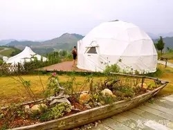 Igloo Glamping Geodesic Dome Tent Inverno PVC Tissu 2-10 Persone Vivere