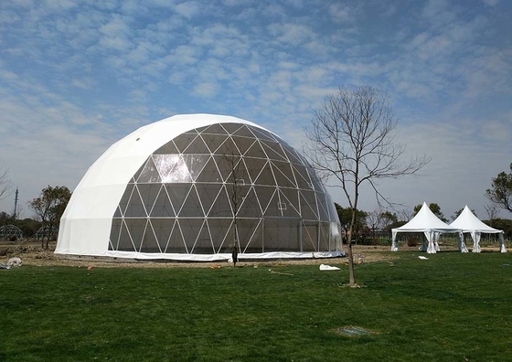 Bianco Infiammabile Esterno Campeggio Geodesica Cupola Tenda PVC impermeabile Prefabricato