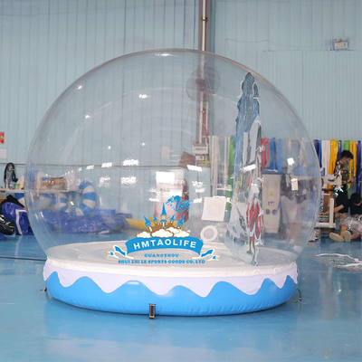 Casa a bolle gonfiabile blu con salto PVC trasparente per feste all' aperto