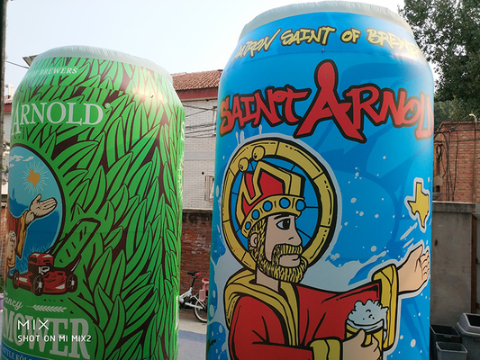 Giant Beer Juice pubblicitario gonfiabile zip-top può per la promozione evento bottiglia personaggi mascotte