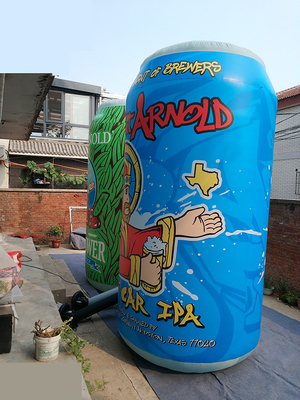 Giant Beer Juice pubblicitario gonfiabile zip-top può per la promozione evento bottiglia personaggi mascotte