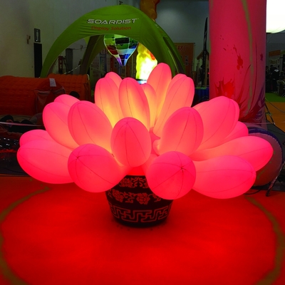Decorazione nuziale luce LED gonfiabile colorata grandi fiori gonfiabili