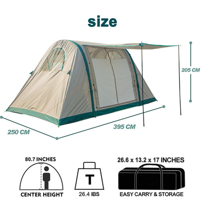 Caldo Quattro stagioni 10 persone Inverno impermeabile all'aria aperta Hotel di lusso Deserto Pop Up Air Tent Tenda gonfiabile da campeggio per 8 persone