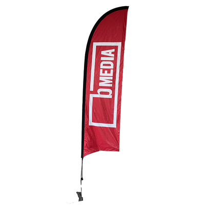 15 piedi all'aperto Protezione UV Fabbrica Non sbiadire Forma di coltello pubblicitario Volante Custom Banner Piuma spiaggia Bandiera