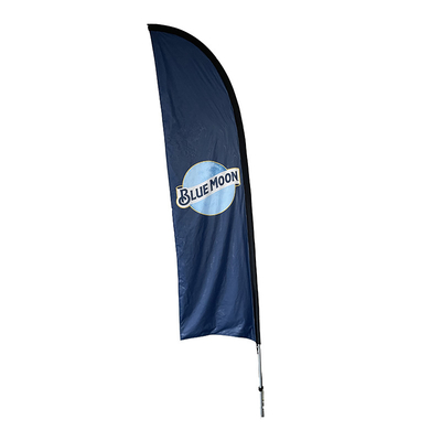 15 piedi all'aperto Protezione UV Fabbrica Non sbiadire Forma di coltello pubblicitario Volante Custom Banner Piuma spiaggia Bandiera